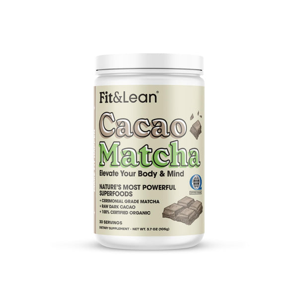 Fit & Lean Cacao Matcha Green Tea Powder, Organic, Japanese Ceremonial Grade, Superfood, Antioxidants, Energy, Mood,105 Grams, 30 Servings