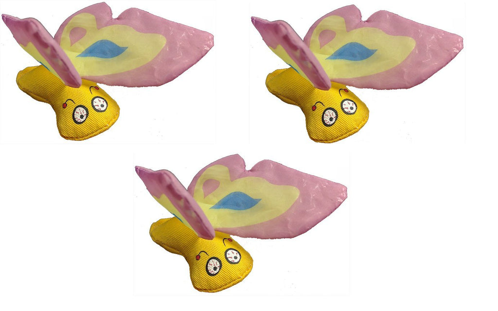 Yeowww! Duckyworld 100% Organic Flower Leaf Catnip Cat Toy Butterflies (3 Toys, Purple)