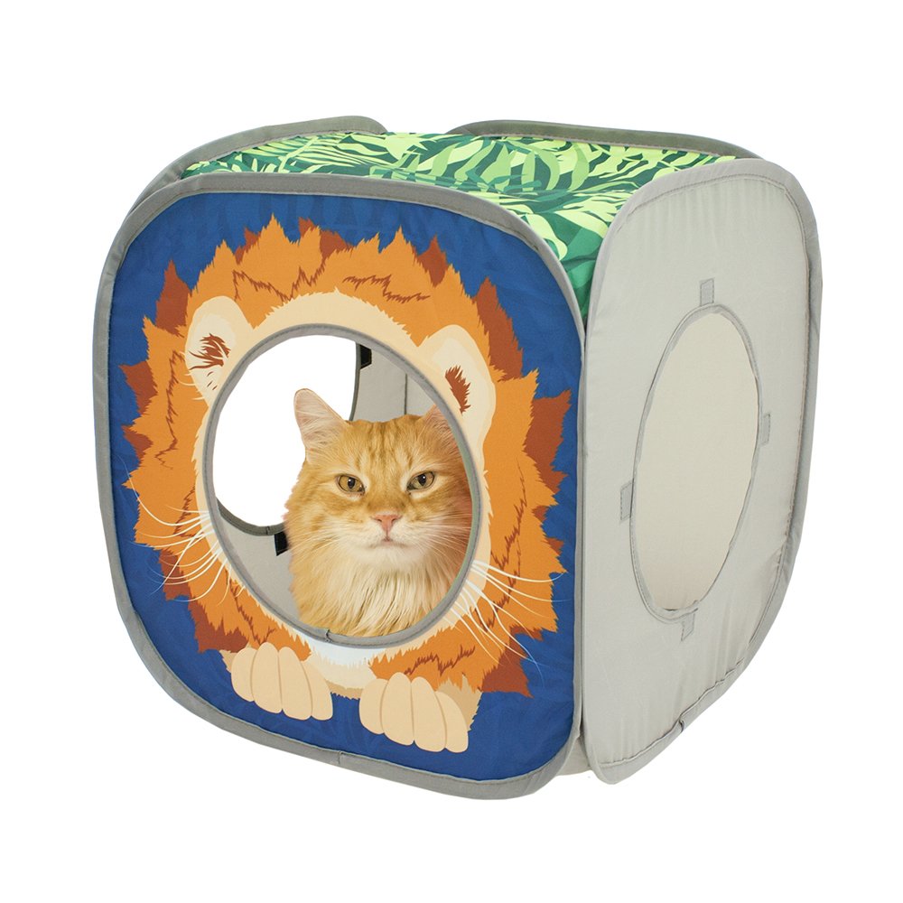 Kitty City Safari Jungle Collapsible Cat Toy Collection, Cube