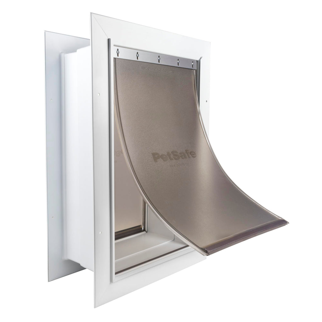 PetSafe Never Rust Wall Entry Pet Door - Telescoping Frame - Insulates Better Than Metal, Energy Efficient - Interior & Exterior Walls, Weatherproof, Easy to Install & Clean (White - Large)