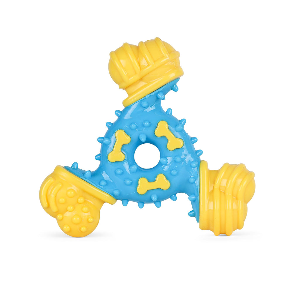 Arm & Hammer for Pets Nubbies TriBone Dog Dental Toy Best Dog Chew Toy for Moderate Chewers Dog Dental Toy Helps Reduce Plaque & Tartar Peanut Butter Flavor Baking Soda (Pack of 1)