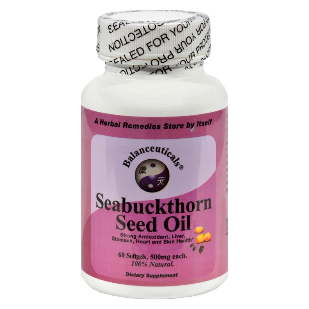 Balanceuticals Seabuckthorn Seed Oil, 500 mg Dietary Supplement Softgels, 60-Count Bottle