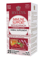 HYLEYS Immunity Tea with Echinacea Cranberry Flavor - 25 Tea Bags (1 Pack) - Support Your Immune System