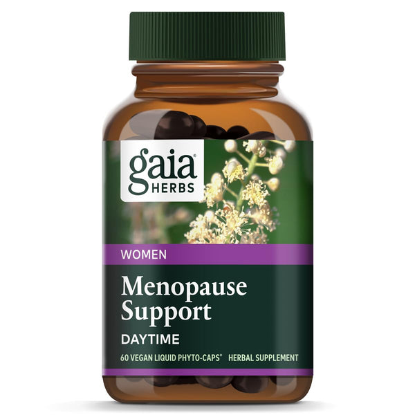 Gaia Herbs Menopause Support Daytime - Helps Maintain Hormone Balance and Well-Being for Women - with Vitex, Black Cohosh, St. John’s Wort, and Oats - 60 Vegan Liquid Phyto-Capsules (20-Day Supply)