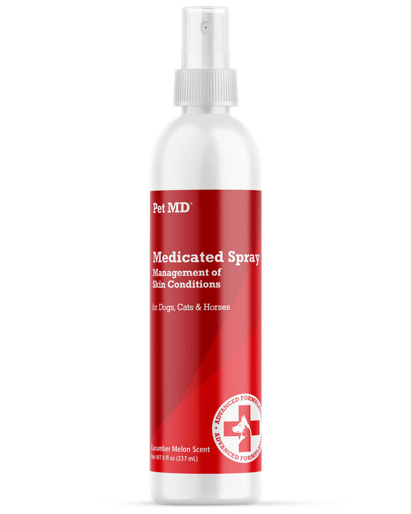 Pet MD Topical Spray for Dogs, Cats, and Horses with Essential Fatty Acids, Aloe and Vitamin E - 8 oz