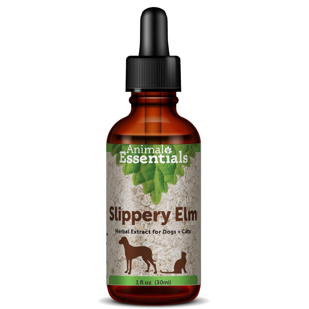 Animal Essentials Slippery Elm - Herbal Extract for Dogs and Cats, Promotes Healthy Digestion, Bowel Function, Certified Organic Herbs, All Natural, Respiratory Health, Liquid Formula - 1 Fl Oz