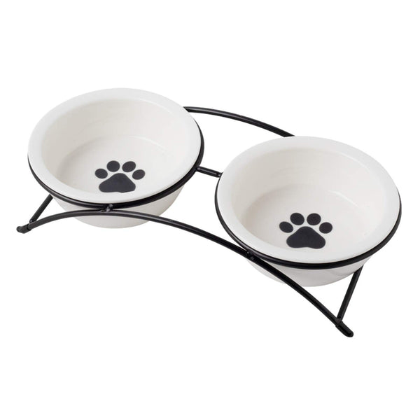 KitchenLeStar Cat & Dog Bowls - Ceramic Elevated Pet Raised Cat Food Bowls, 12 Ounce, Dishwasher Safe