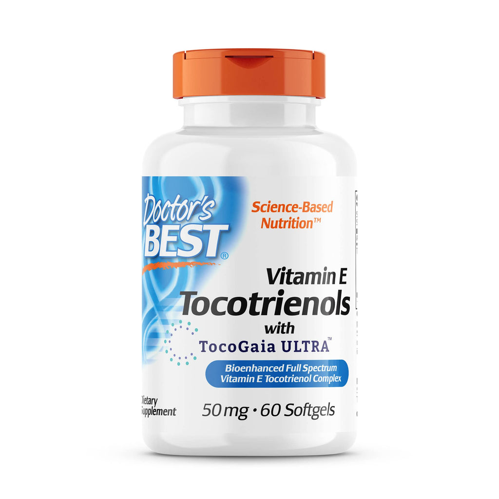 Doctor's Best Vitamin E Tocotrienols contains TocoGaia ULTRA™ bioenhanced full spectrum vitamin E complex, 60 Count