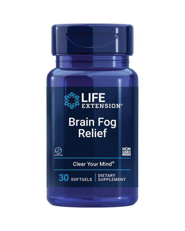 Life Extension Brain Fog Relief Caffeine-Free, Fast-Acting Nootropic Formula Helps Clear Your Mind – Gluten-Free, Non-GMO - 30 Softgels