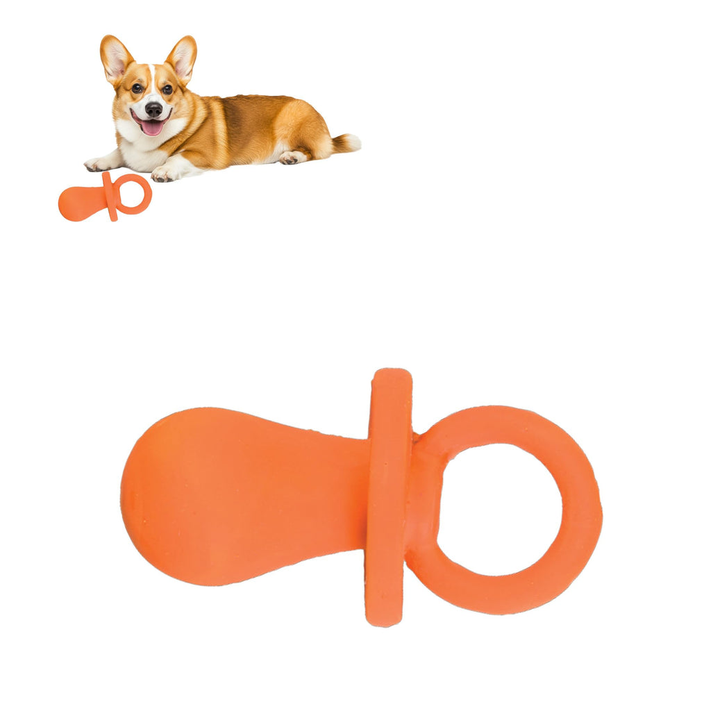 SPOT Puppy Pacifier Dog Toy - Extra Durable Latex Dog Chew Toy for Teething Puppies and Small Dog Breeds - Cute and Funny Binky Shaped Dog Toy - Safe and Non-Toxic - 4.5”, Colors May Vary