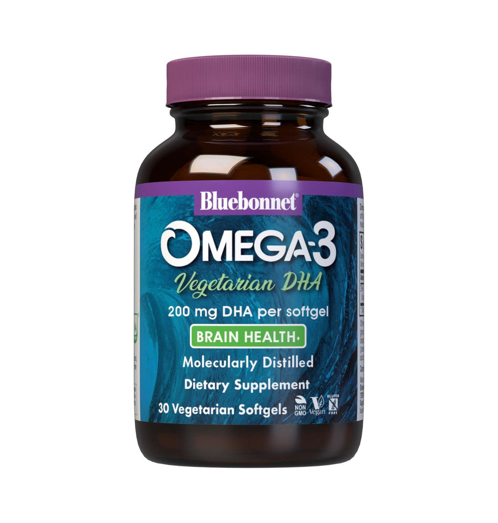 BlueBonnet Natural Omega-3 Vegetarian DHA Vegetarian Softgels, 200 mg, 30 Count