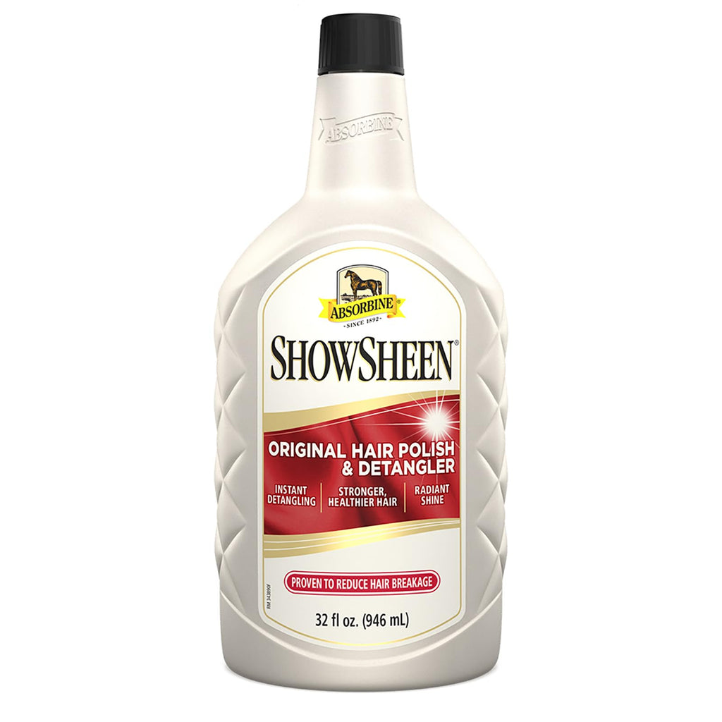 Absorbine ShowSheen Hair Polish & Detangler 32oz Refill Bottle, Horse and Dog Coat, Mane and Tail, Instant Detangling & Reduces Hair Breakage for Healthy Grooming & Radiant Shine