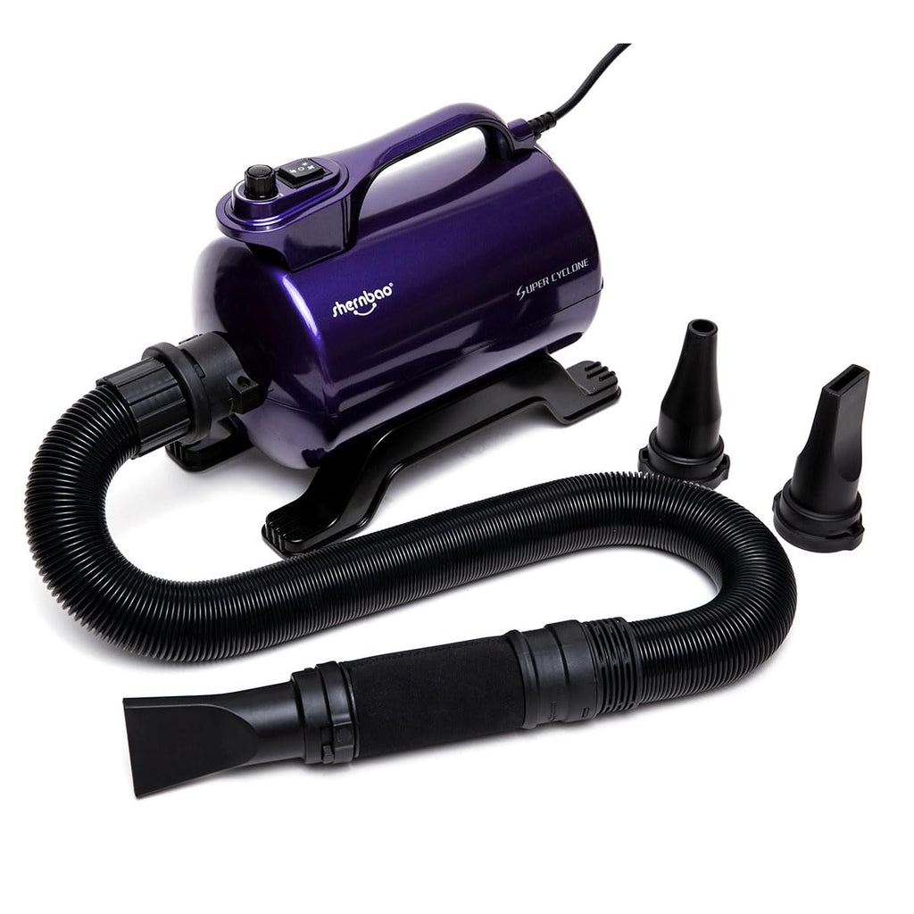 High Velocity Professional Dog Pet Grooming Hair Drying Force Dryer Blower 5.0HP (Super Cyclone) SHD-2600P (Purple)