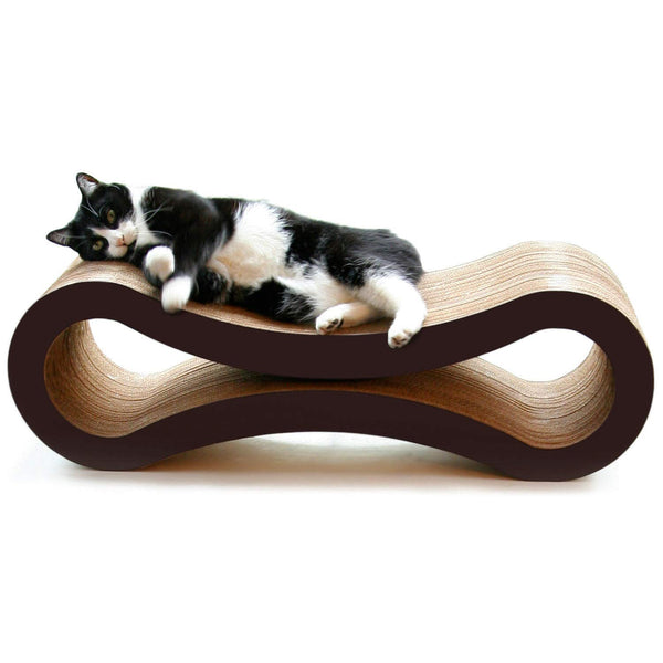PetFusion Ultimate Cat Scratch Lounge, Cat Scratchers for Indoor Cats, Reversible & Durable, Made from Recycled Corrugated Cardboard, Walnut Brown