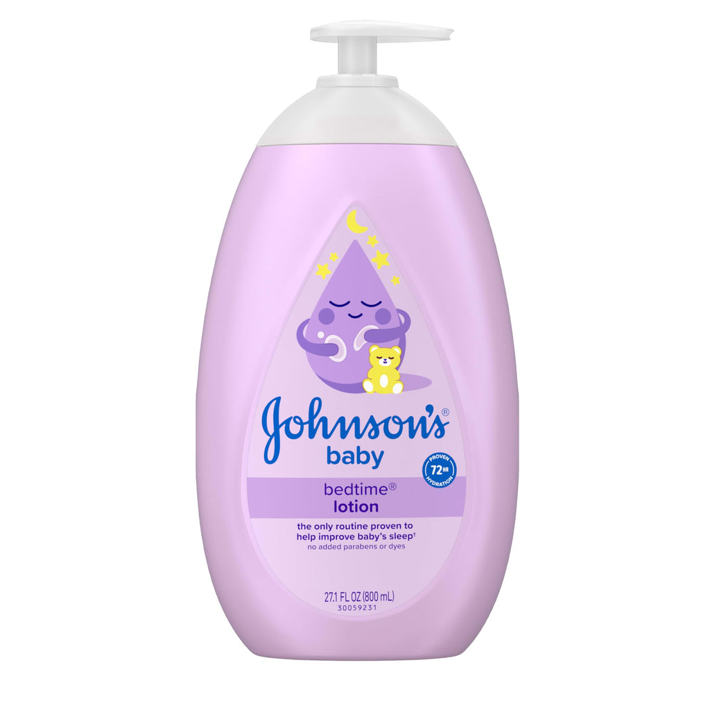 Johnson's Baby Bedtime Lotion, Soothing NaturalCalm Aromas, Gentle Nighttime Baby Lotion, Helps Relax & Soothe, Hydrating, No added Parabens & Dyes, 27.1 fl. oz