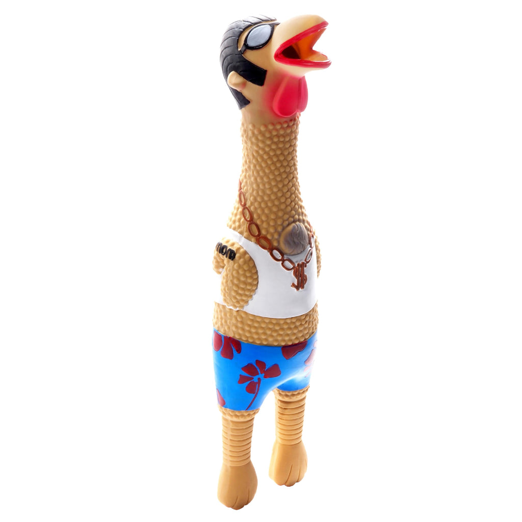 Outward Hound by Charming Pet Squawkers Earl Latex Squeaky Rubber Chicken Dog Toy, Funny Interactive Holiday Toy for Dogs, Large Size