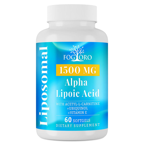 Fogoro Alpha Lipoic Acid 1500 mg-Liposomal ALA Supplement for Cellular Energy Production,Lipid Metabolism,Free Radical Scavenger,60 Softgels