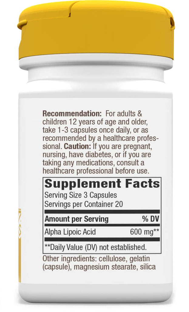 Nature's Way Alpha Lipoic Acid, Supports Healthy Nerve Function*, 600 mg per serving, 60 Capsules