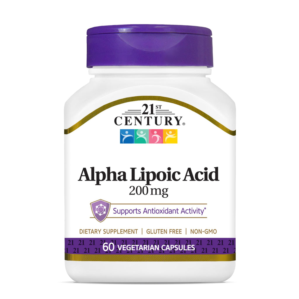 21st Century Healthcare Alpha Lipoic Acid 200 mg, 60 Count Vegetarian Capsules