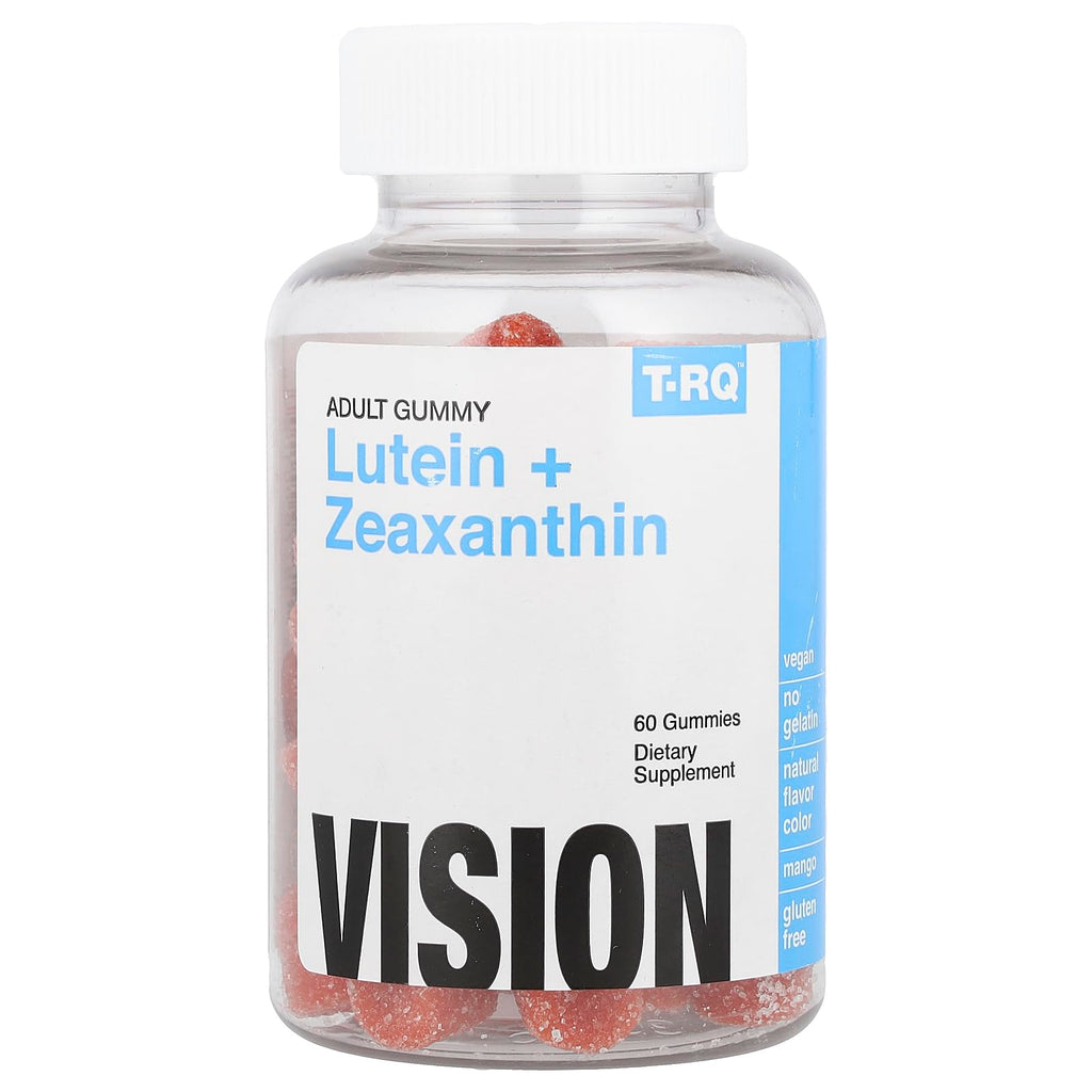 TRQ Lutein + Zeaxanthin Gummy (Dietary Supplement), Natural Mango, Redish, 60 Count