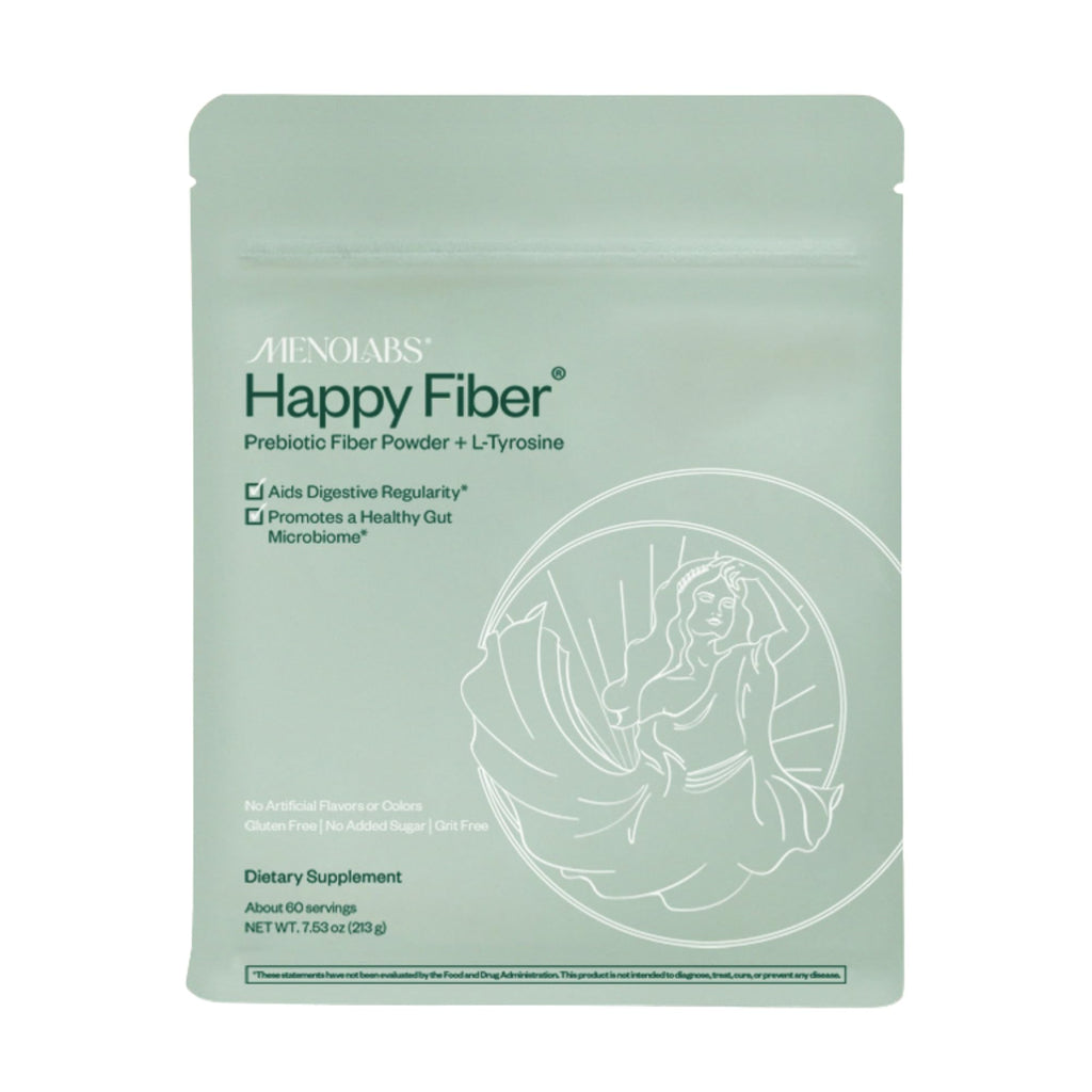 MENOLABS Happy Prebiotic Fiber Supplement - 60 Servings (213 g) - Expertly-Formulated Menopause Supplements for Women, with L-Tyrosine