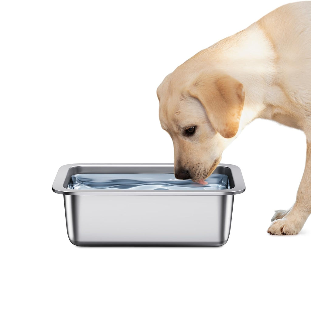 Anycoo 1.5 Gallon Stainless Steel Dog Bowls for Large Dogs, Water and Food Bowl, Outdoor for M-Sized and X-Large Dogs