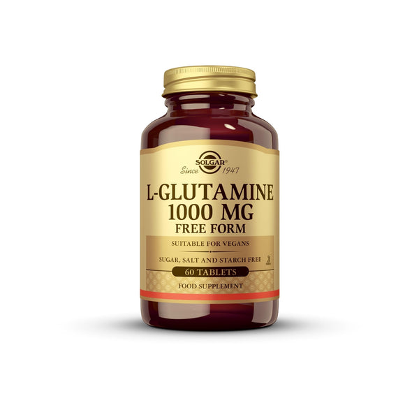 Solgar L-Glutamine 1000 mg, 60 Tablets - Natural Muscle Food - Promotes Gastrointestinal (GI) Health - Supports Brain Health - Non-GMO, Vegan, Gluten Free, Dairy Free, Kosher - 30 Servings