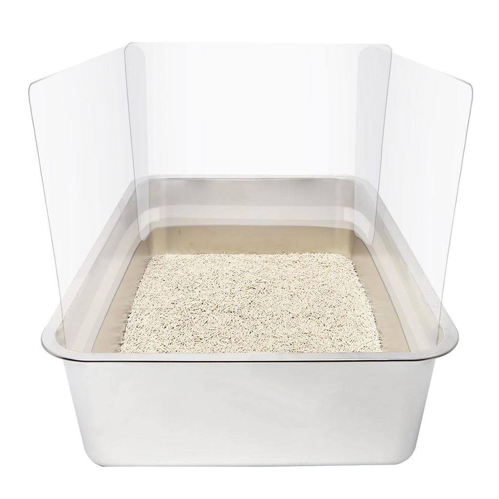 YOILES 3PCS Cat Litter Box Pee Shields,Transparent Easy Clean Splash Guard for Open Top Litter Pan 14.5×11.5in- Litter Box Not Included(3PC)