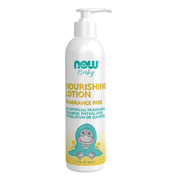 NOW Baby, Nourishing Baby Lotion, Fragrance Free, Paraben Free, 8 Fluid Ounces
