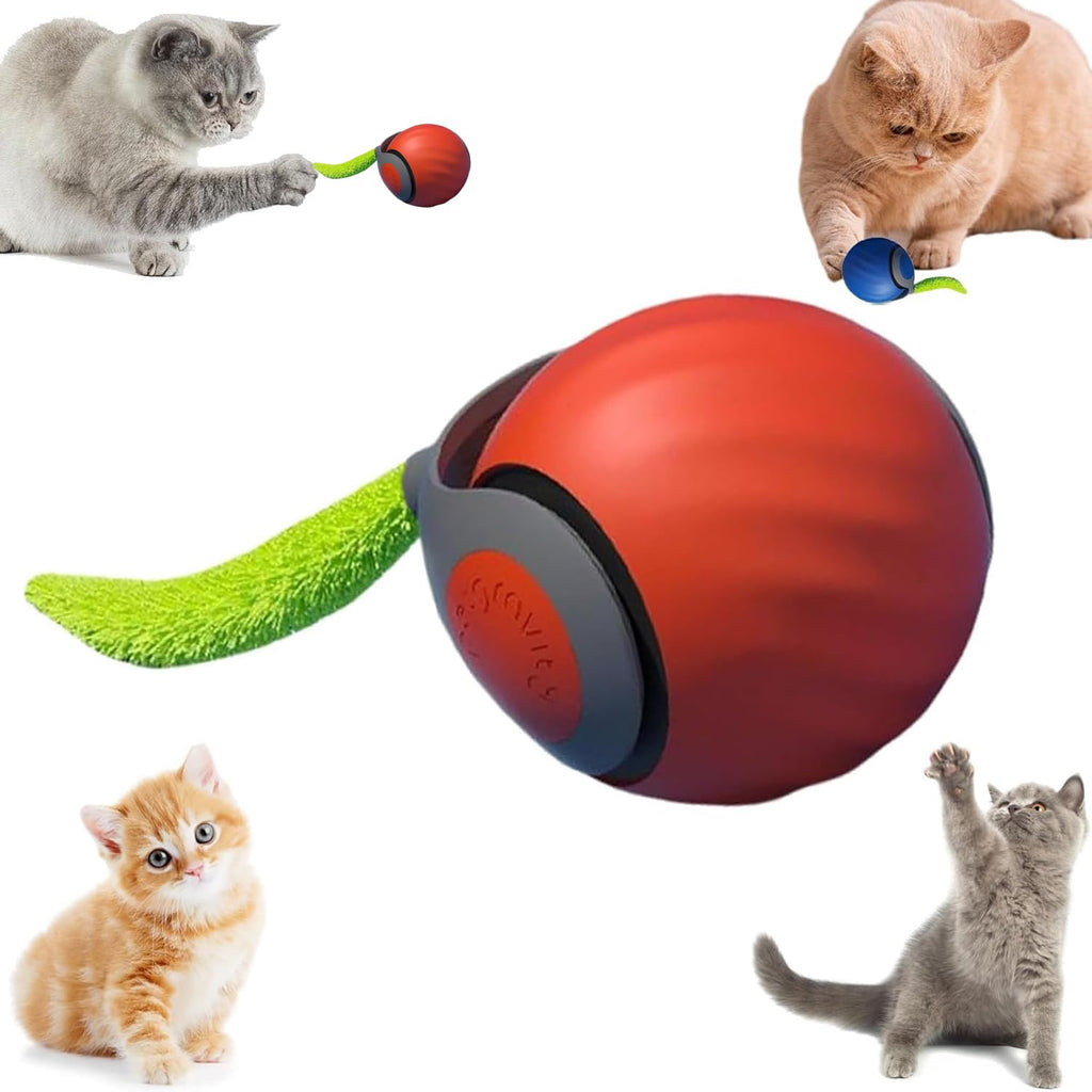 Jefuzh 2025 New Smart Jumping Ball for Dogs, Interactive Cat Toy with Two Speed Adjustment, Automatic Moving Ball (Orange)