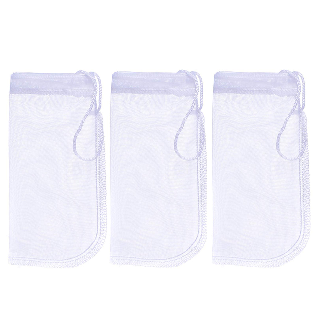 ALEGI Media Filter Bag Aquarium Extra Fine,Reusable 180 Micron Drawstring Mesh Filter Bags for Very Fine Resins Filter (7.5"*3.6" (3 Pack))
