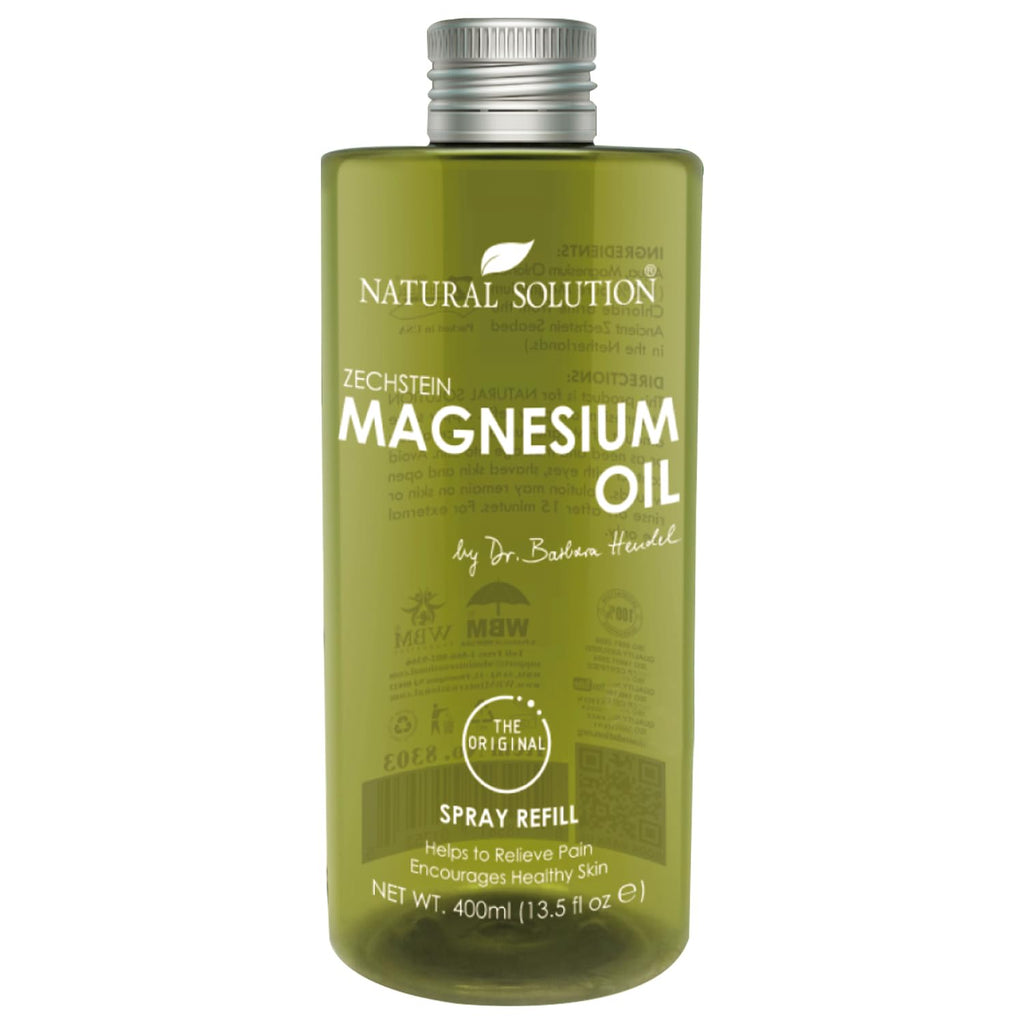 Natural Solution Pure Zechstein Magnesium Oil Spray Refill - 13.52 Oz | Magnesium Oil Spray for Muscle Relaxations & Joint Relief | Easy Refill Bottle