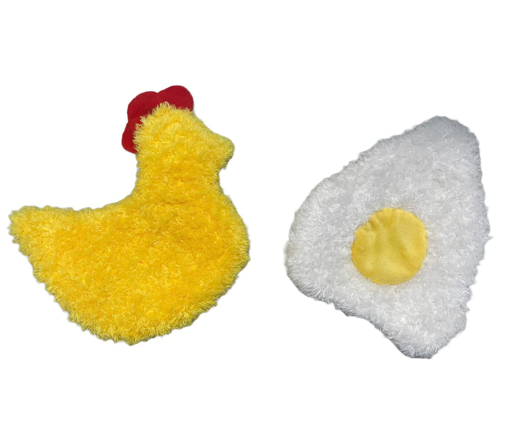 Chicken and Egg Crinkle Squeaker Pack Fun Durable Interactive Fetch Toys for Puppies Dogs Small Amimals