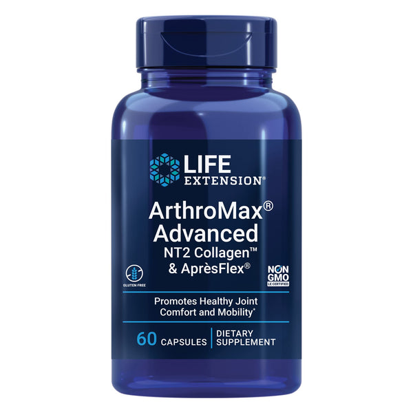 Life Extension ArthroMax® Advanced NT2 Collagen™ & AprèsFlex®, glucosamine sulfate, Boswellia (Indian frankincense), joint health, mobility, gluten-free, non-GMO, 60 capsules