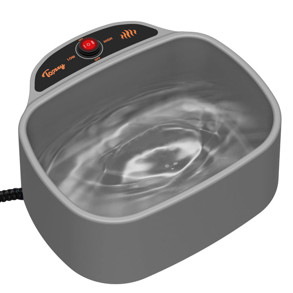 Toozey Large Heated Water Bowl for Dogs & Cats, 2 Adjustable Temperature Heated Dog Bowl, Cold Proof & BPA Free, Waterproof Heated Pet Bowl for Chickens Rabbit Livestocks in Winter(85oz/2.5L)