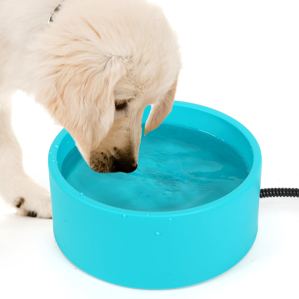 Yeatruojeet Large Heated Water Bowl for Dog & Cats, Waterproof Heated Pet Bowl Heater for Chickens Rabbit Livestocks, Heated Bird Bath for Winter, 108 OZ 30 Watts