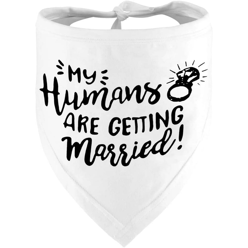 Engagement Gift, My Humans are Getting Married Dog Bandana, Wedding Photo Prop, Pet Scarf, Dog Engagement Announcement, Pet Accessories (Black)