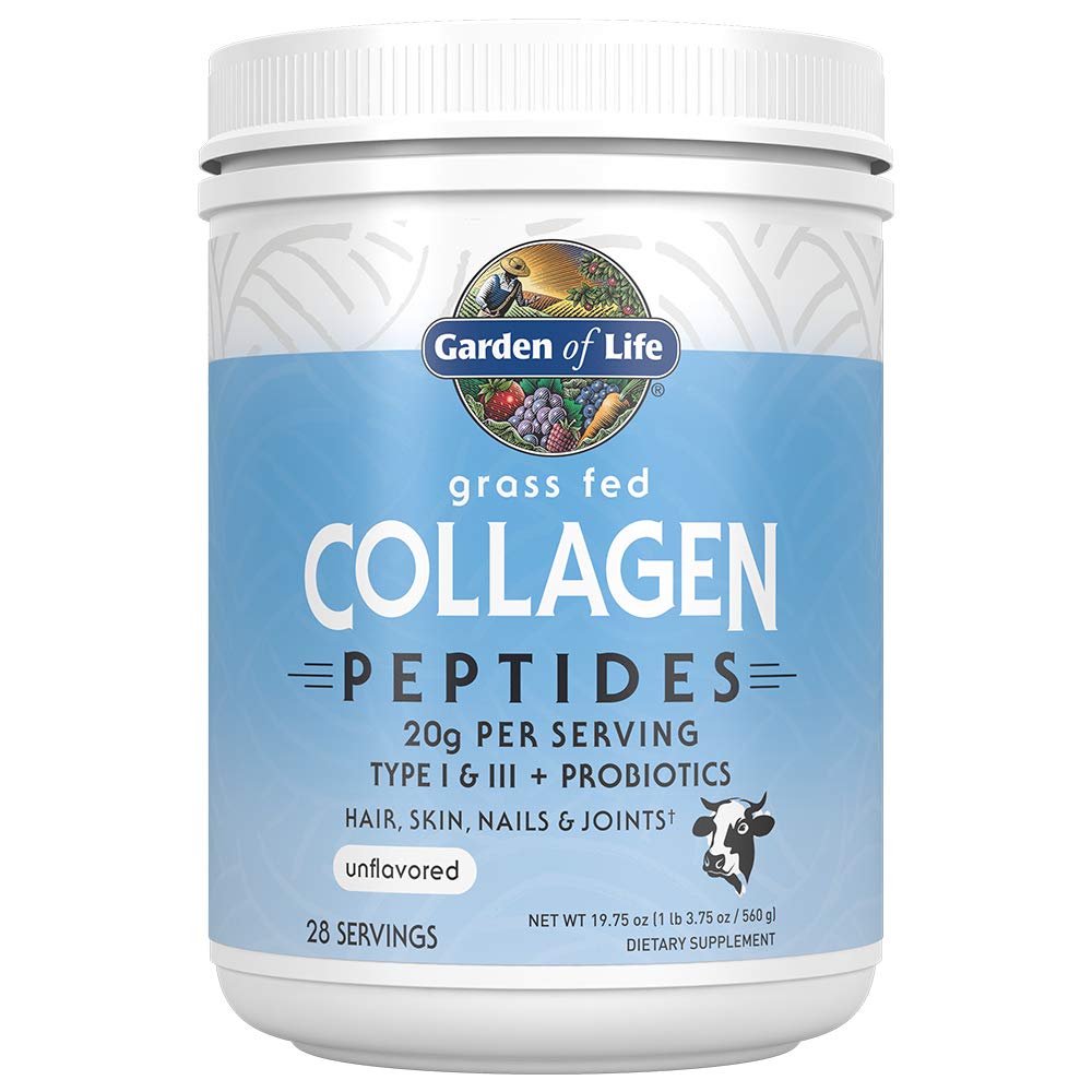 Garden of Life Grass Fed Collagen Peptides Powder – Unflavored Collagen Powder for Women Men Hair Skin Nails Joints, Hydrolyzed Collagen Protein Supplements, Post Workout, Paleo & Keto, 28 Servings