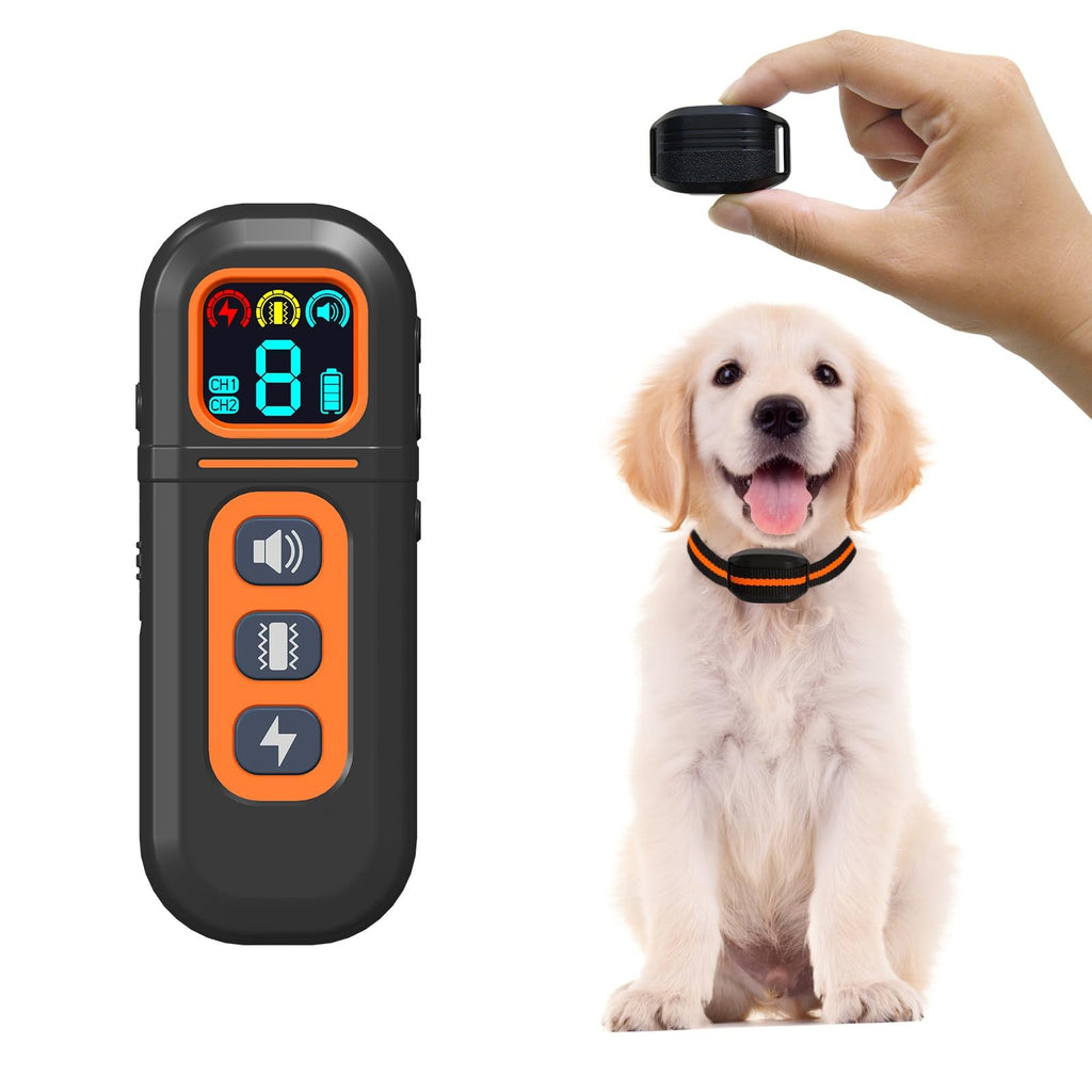 Ultra-Small Dog Shock Bark Collar with Remote Control for 5-15lb Small Dogs - 1900Ft Range,Lightweight Dog Training Collar,3 Training Modes Beep,Vibration,Safe Shock, Waterproof E-Collar