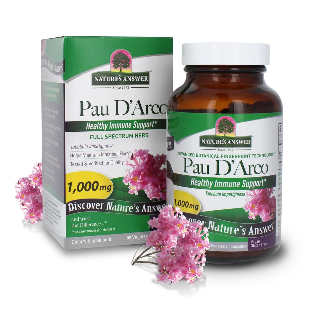Nature's Answer PAU d arco Inner Bark - 90 Vegetarian Capsules - 1000 mg - Immune Support - Vegan - Gluten Free
