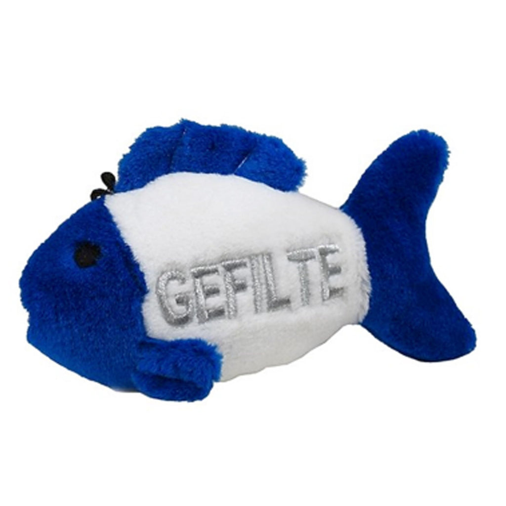 Multipet Gefilte Fish 4.5" Dog Toy, White/Blue