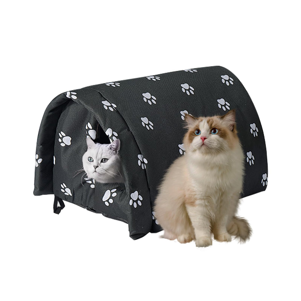 Cat House for Outdoor Cats in Winter, Feral Cat Shelter, Cat House Thickened Weatherproof Foldable, Stray Cats Shelter Rainproof and Sunscreen Oxford