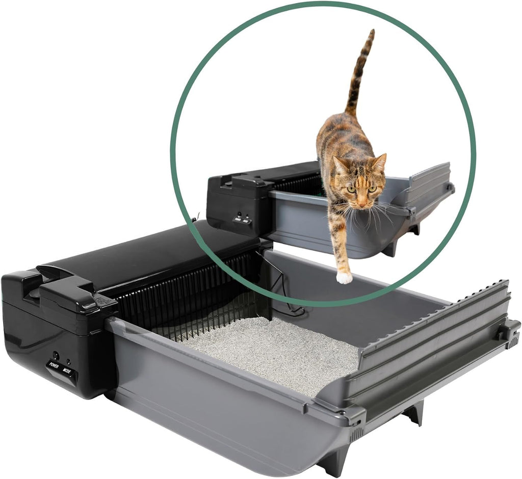 Pet Zone Self Cleaning Automatic Cat Litter Box - Smart Scoop Cat Litter Box with 6 Bags & Carbon Filter for Up to Two Cats 6-16 Pounds