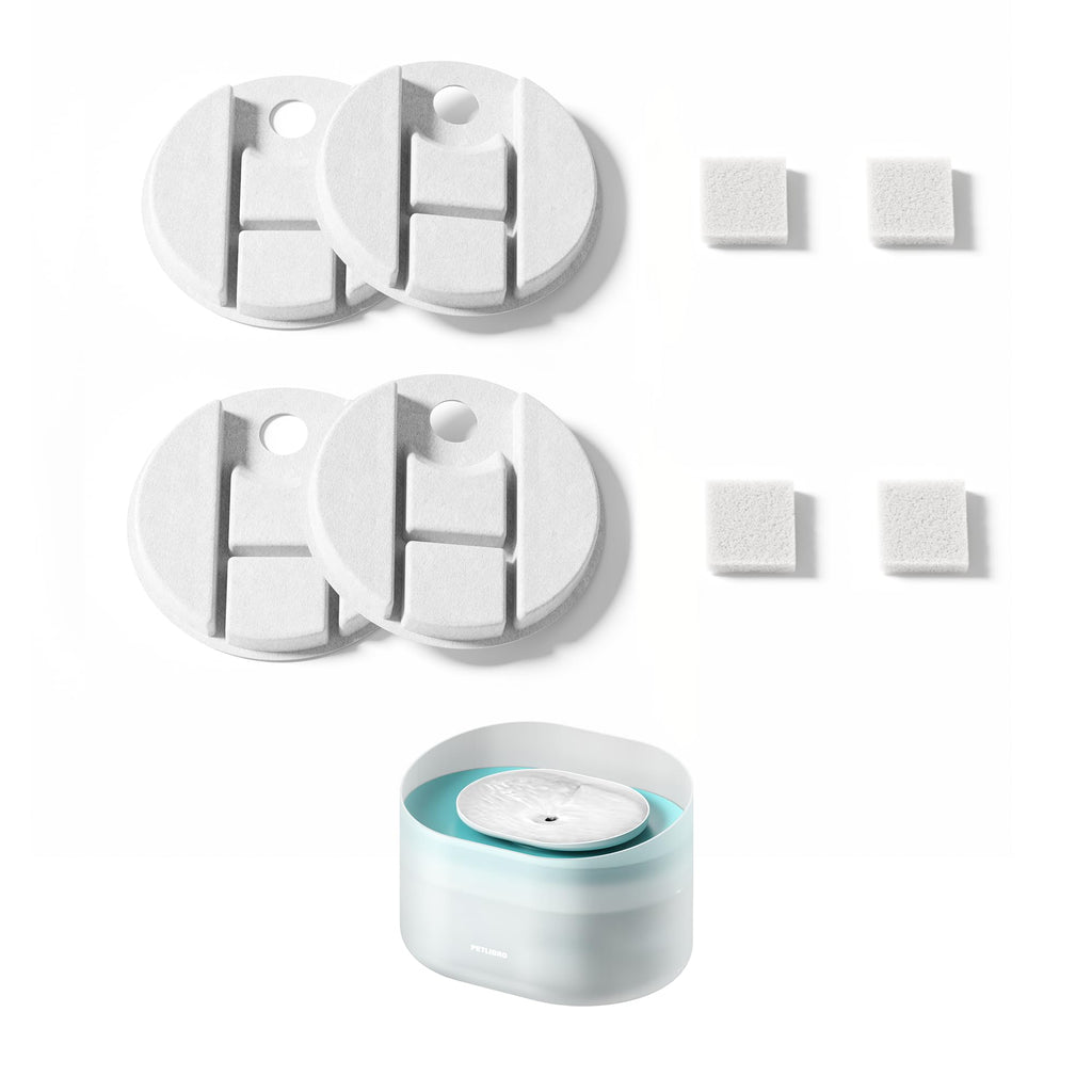 PETLIBRO Replacement Filters for Capsule Dog Fountain PLWF008, 2 Month Set of Filters for Dog Water Dispensers, 4 Count Pack, White