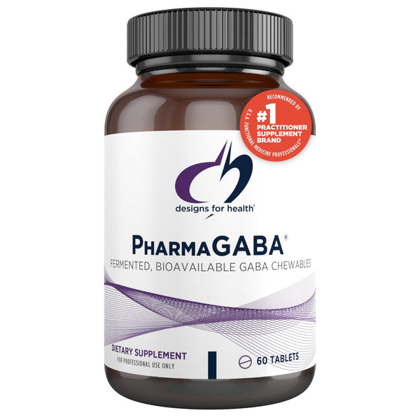Designs for Health Chewable GABA - 200mg PharmaGABA Chewables, Fermented + Bioavailable GABA Supplement to Support Calm - Non-GMO + Gluten Free (60 Tablets)