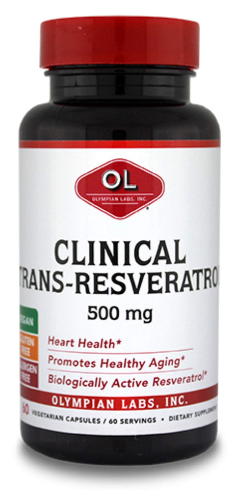 Olympian Labs Clinical Trans-Resveratrol, 500 mg, 60-Veg. Capsules