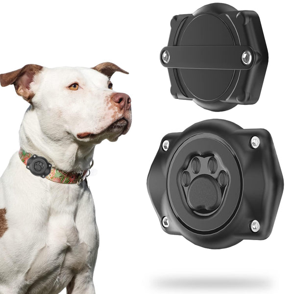 Odokele AirTag Dog Collar Holder(1 Pack), 100% Waterproof Air Tag Mount, Pet AirTag Holder for Dog & Cat Collars, Ultra-Durable Dog Collar AirTag Holder - Fits All Width Collars, Black