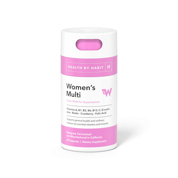 Health by Habit Womens Multi Supplement (60 Capsules) - 23 Essential Vitamins and Minerals, Supports General Health & Wellness, Non-GMO, Sugar Free (1 Pack)