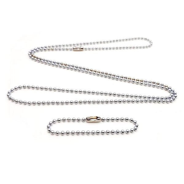 Stainless steel 4.5 in and 27 in. military dog tag ball chain Ships in 1-2 days from USA!