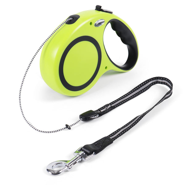 30FT Retractable Dog Leash 30 FT，360° Tangle-Free Dog Walking Leash forMedium and Large Dogs up to 77 lbs one-Hand Brake, one-Button Pause, Lock（Green）